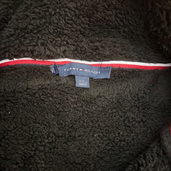 Tommy Hilfiger Fake Fur Half Zip Pullover - Black - Large - NWOT - Picture 9 of 11